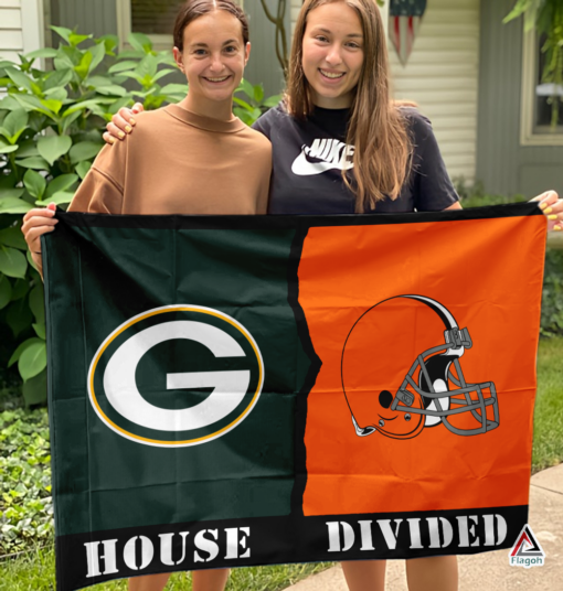 Packers vs Browns House Divided Flag, NFL House Divided Flag