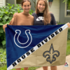 Indianapolis Colts vs New Orleans Saints House Divided Flag, NFL House Divided Flag