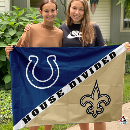 Colts vs Saints House Divided Flag, NFL House Divided Flag