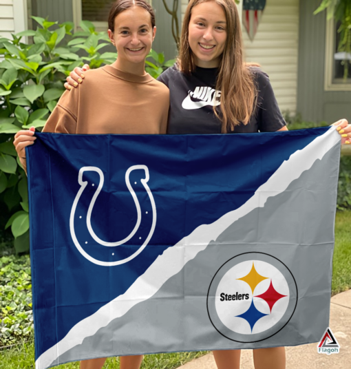 Colts vs Steelers House Divided Flag, NFL House Divided Flag