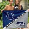 Indianapolis Colts vs Seattle Seahawks House Divided Flag, NFL House Divided Flag
