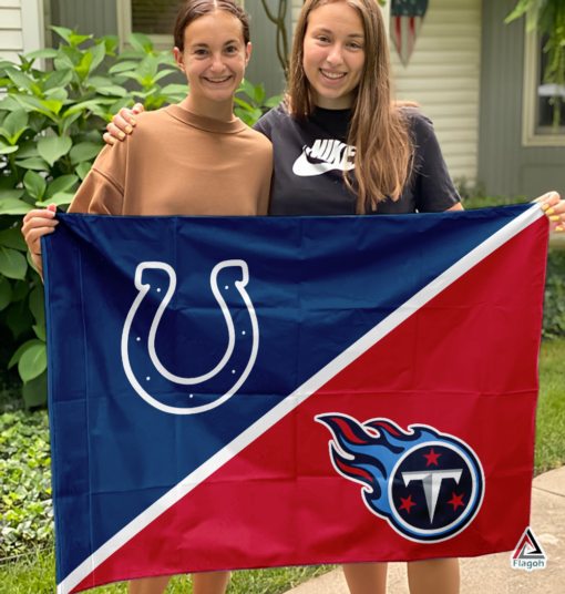 Colts vs Titans House Divided Flag, NFL House Divided Flag