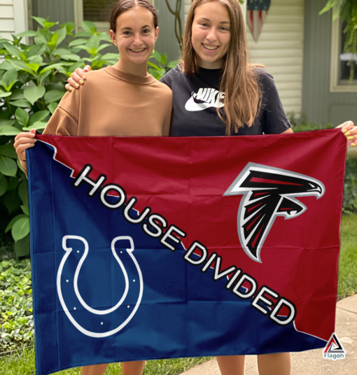 Colts vs Falcons House Divided Flag, NFL House Divided Flag