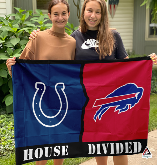 Colts vs Bills House Divided Flag, NFL House Divided Flag