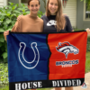 Indianapolis Colts vs Denver Broncos House Divided Flag, NFL House Divided Flag