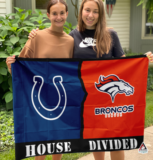 Colts vs Broncos House Divided Flag, NFL House Divided Flag