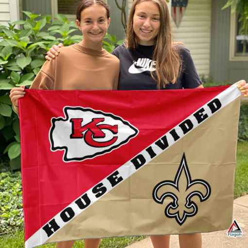 Chiefs vs Saints House Divided Flag, NFL House Divided Flag