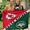 Kansas City Chiefs vs New York Jets House Divided Flag, NFL House Divided Flag