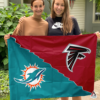 Miami Dolphins vs Atlanta Falcons House Divided Flag, NFL House Divided Flag