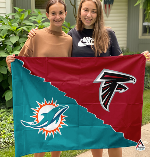 Dolphins vs Falcons House Divided Flag, NFL House Divided Flag