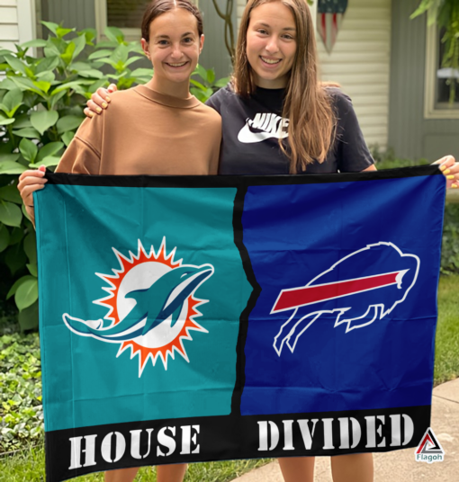 Dolphins vs Bills House Divided Flag, NFL House Divided Flag