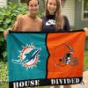 Miami Dolphins vs Cleveland Browns House Divided Flag, NFL House Divided Flag