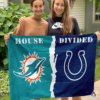 Miami Dolphins vs Indianapolis Colts House Divided Flag, NFL House Divided Flag