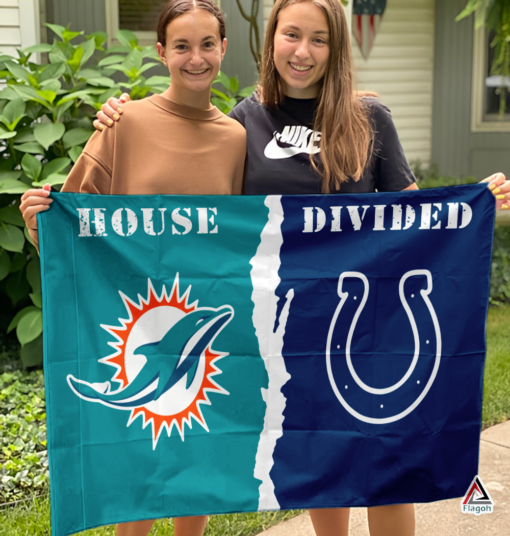 Dolphins vs Colts House Divided Flag, NFL House Divided Flag