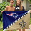 New England Patriots vs New Orleans Saints House Divided Flag, NFL House Divided Flag