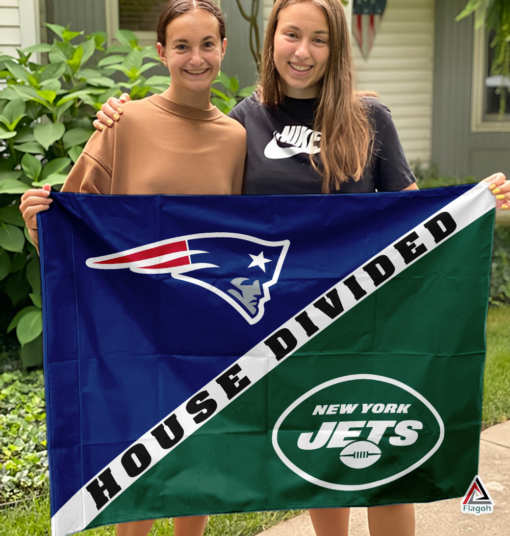 Patriots vs Jets House Divided Flag, NFL House Divided Flag