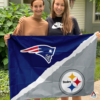 New England Patriots vs Pittsburgh Steelers House Divided Flag, NFL House Divided Flag