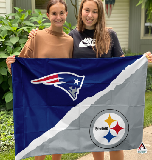 Patriots vs Steelers House Divided Flag, NFL House Divided Flag