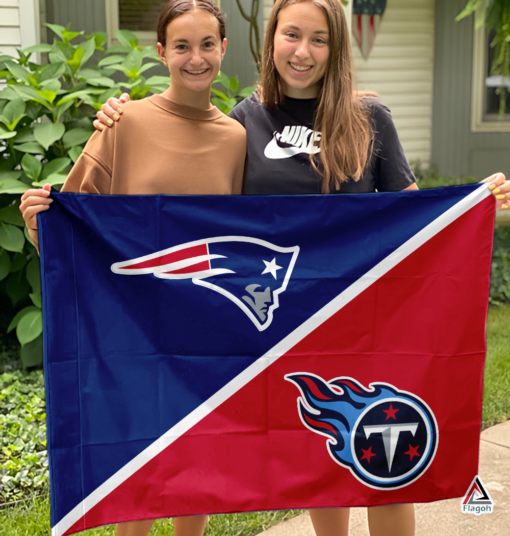 Patriots vs Titans House Divided Flag, NFL House Divided Flag