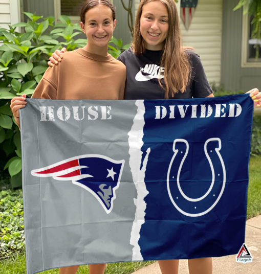 Patriots vs Colts House Divided Flag, NFL House Divided Flag