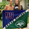 New York Giants vs New York Jets House Divided Flag, NFL House Divided Flag