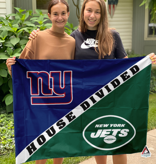 Giants vs Jets House Divided Flag, NFL House Divided Flag