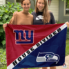 New York Giants vs Seattle Seahawks House Divided Flag, NFL House Divided Flag