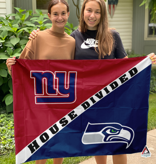 Giants vs Seahawks House Divided Flag, NFL House Divided Flag