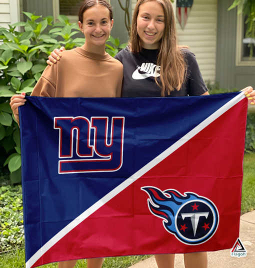 Giants vs Titans House Divided Flag, NFL House Divided Flag