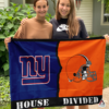 New York Giants vs Cleveland Browns House Divided Flag, NFL House Divided Flag