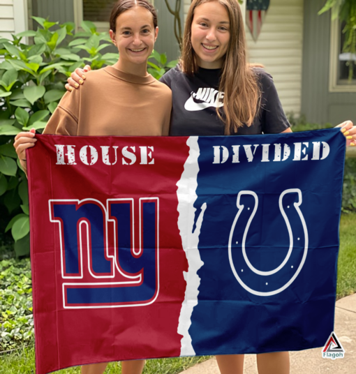 Giants vs Colts House Divided Flag, NFL House Divided Flag