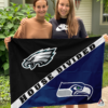 Philadelphia Eagles vs Seattle Seahawks House Divided Flag, NFL House Divided Flag