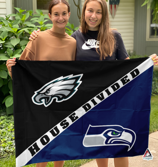 Eagles vs Seahawks House Divided Flag, NFL House Divided Flag
