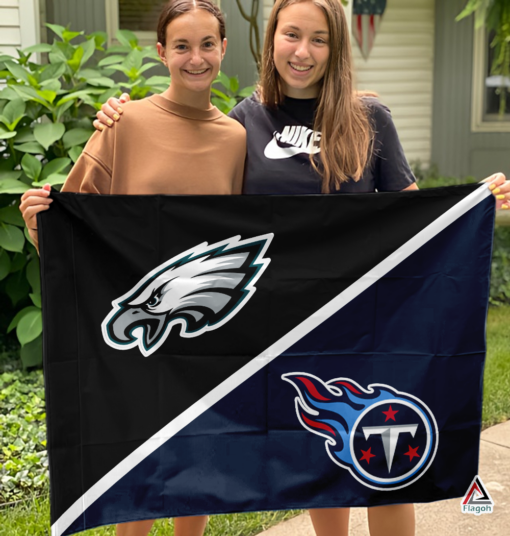 Eagles vs Titans House Divided Flag, NFL House Divided Flag