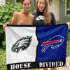 Philadelphia Eagles vs Buffalo Bills House Divided Flag, NFL House Divided Flag