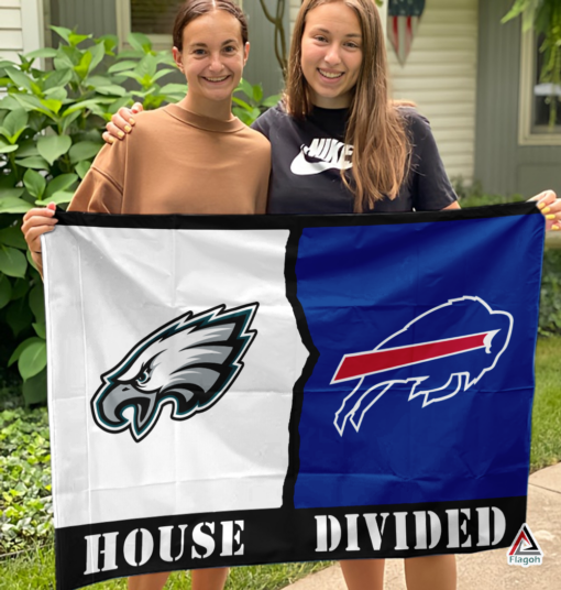 Eagles vs Bills House Divided Flag, NFL House Divided Flag