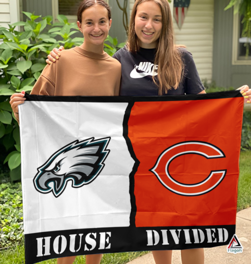 Eagles vs Bears House Divided Flag, NFL House Divided Flag