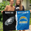 Philadelphia Eagles vs Los Angeles Chargers House Divided Flag, NFL House Divided Flag