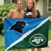 Carolina Panthers New York Jets House Divided Flag, NFL House Divided Flag