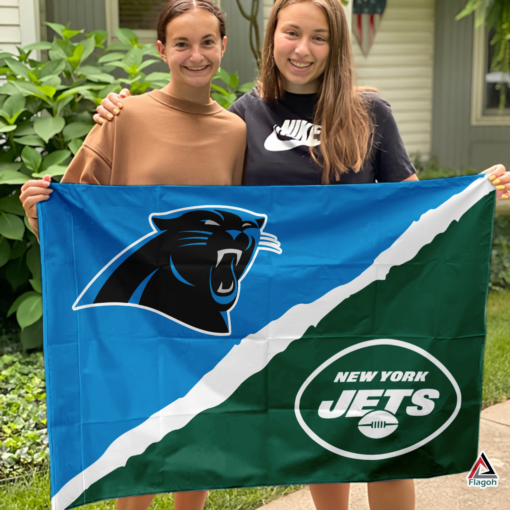 Panthers vs Jets House Divided Flag, NFL House Divided Flag