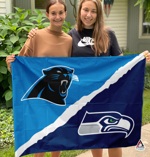 Panthers vs Seahawks House Divided Flag, NFL House Divided Flag