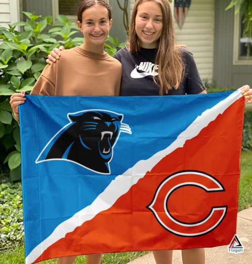 Panthers vs Bears House Divided Flag, NFL House Divided Flag