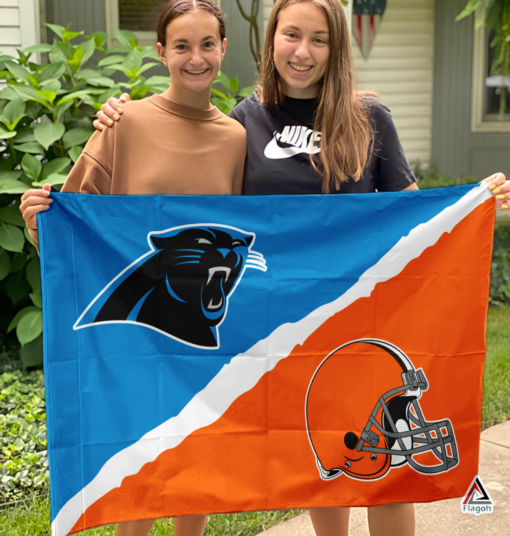 Panthers vs Browns House Divided Flag, NFL House Divided Flag