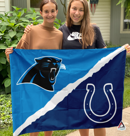 Panthers vs Colts House Divided Flag, NFL House Divided Flag