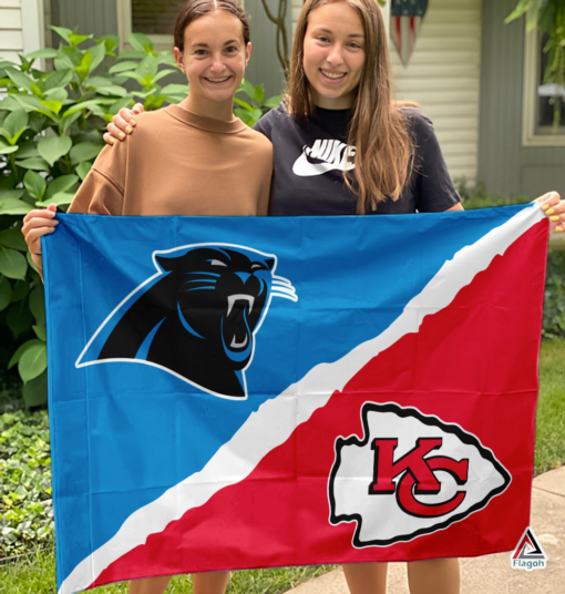 Panthers vs Chiefs House Divided Flag, NFL House Divided Flag