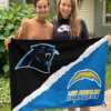 Carolina Panthers vs Los Angeles Chargers House Divided Flag, NFL House Divided Flag