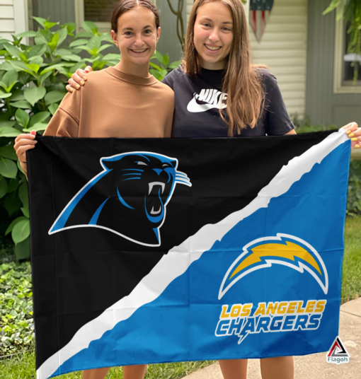 Panthers vs Chargers House Divided Flag, NFL House Divided Flag