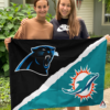 Carolina Panthers vs Miami Dolphins House Divided Flag, NFL House Divided Flag