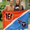 Cincinnati Bengals vs Tennessee Titans House Divided Flag, NFL House Divided Flag