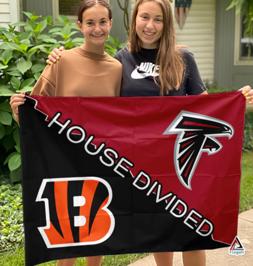 Bengals vs Falcons House Divided Flag, NFL House Divided Flag